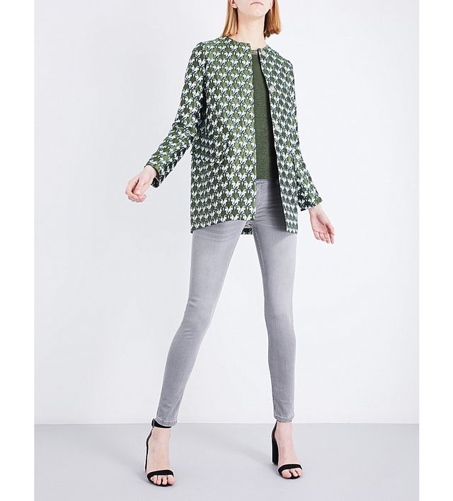 Maje Jaquard Parrot Print Coat