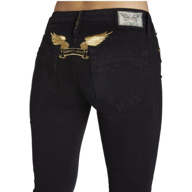 Jean Re_find Robins Black Preloved Jeans Gold Skinny Detailing Wings –