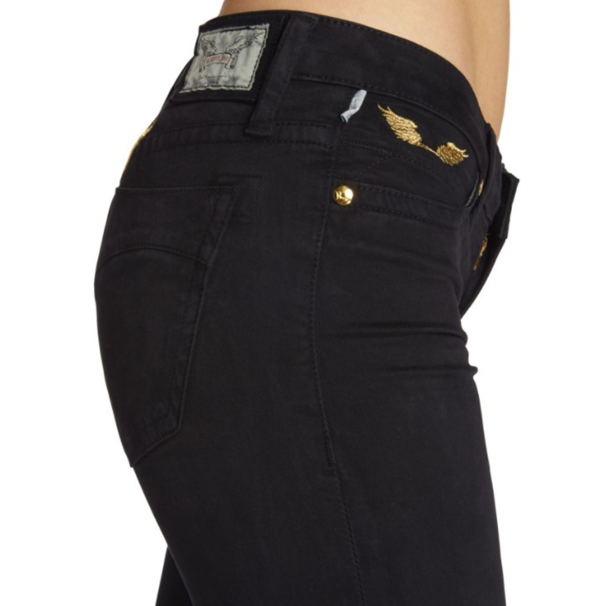 Skinny Jean Jeans – Re_find Detailing Robins Wings Gold Preloved Black